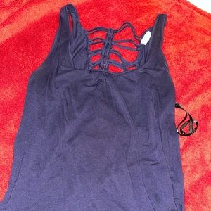 BLUE LONGER ON THE BACK TANK TOP